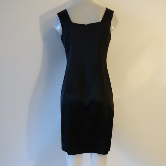 NWT Womens L'Agence Black Sleeveless Satin Sheath Dress 6 * - Picture 9 of 12